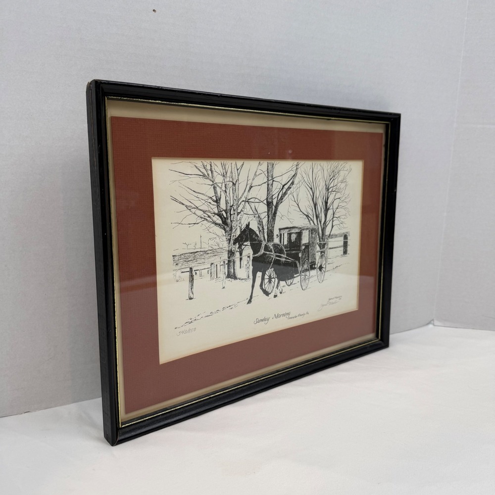 Vintage Janet Martin Sunday Morning Lancaster County PA Signed Gallery Wall - Picture 2 of 13